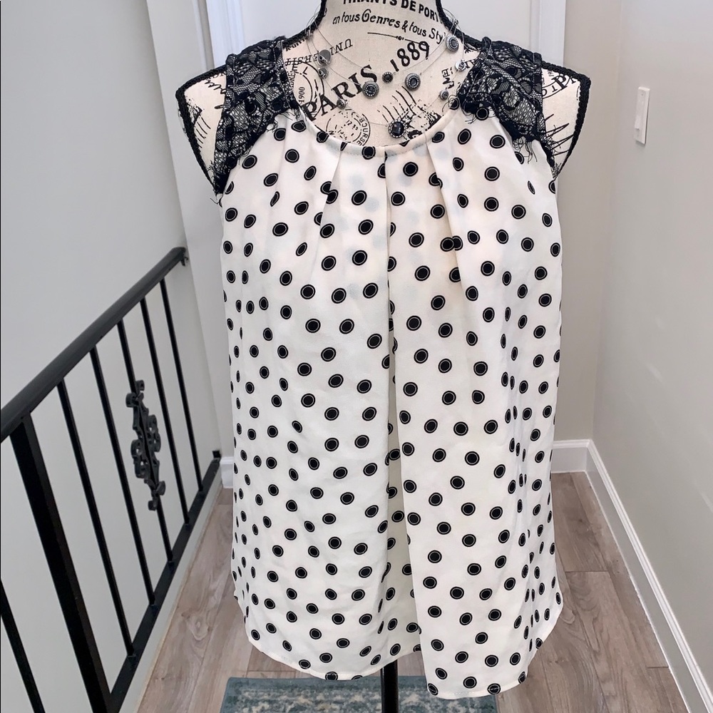 Candies Sleeveless Polka Dot Top